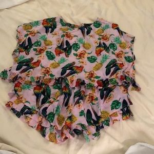 Forever 21 tropical shorts and top set